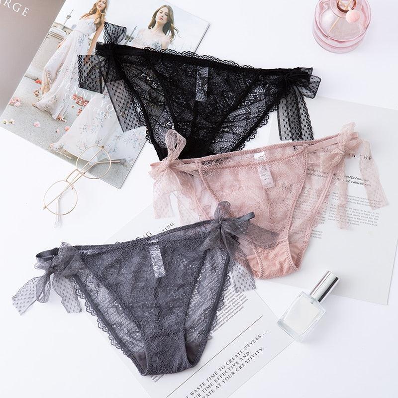 2 Pack Women Lace Lingerie Temwptation Low-Waist Panties Transparent Hollow Out Underpants Briefs Underwear The Clothing Company Sydney