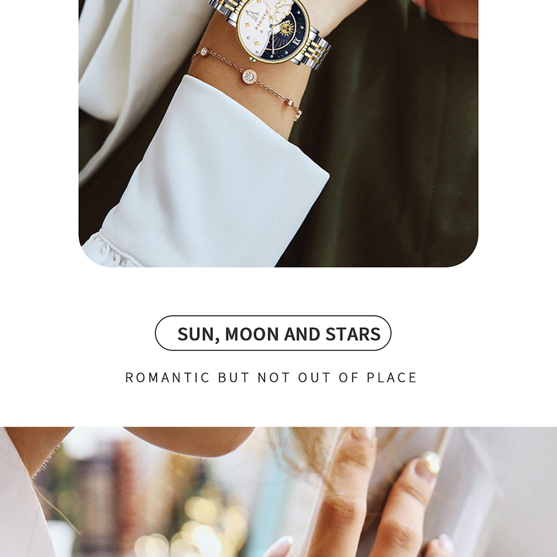 CADISEN New Women Gift Fashion Brand Quartz Wristwatch Ladies Luxury Rose Gold Watch Female Moon Phase Watch Relogio Feminino The Clothing Company Sydney