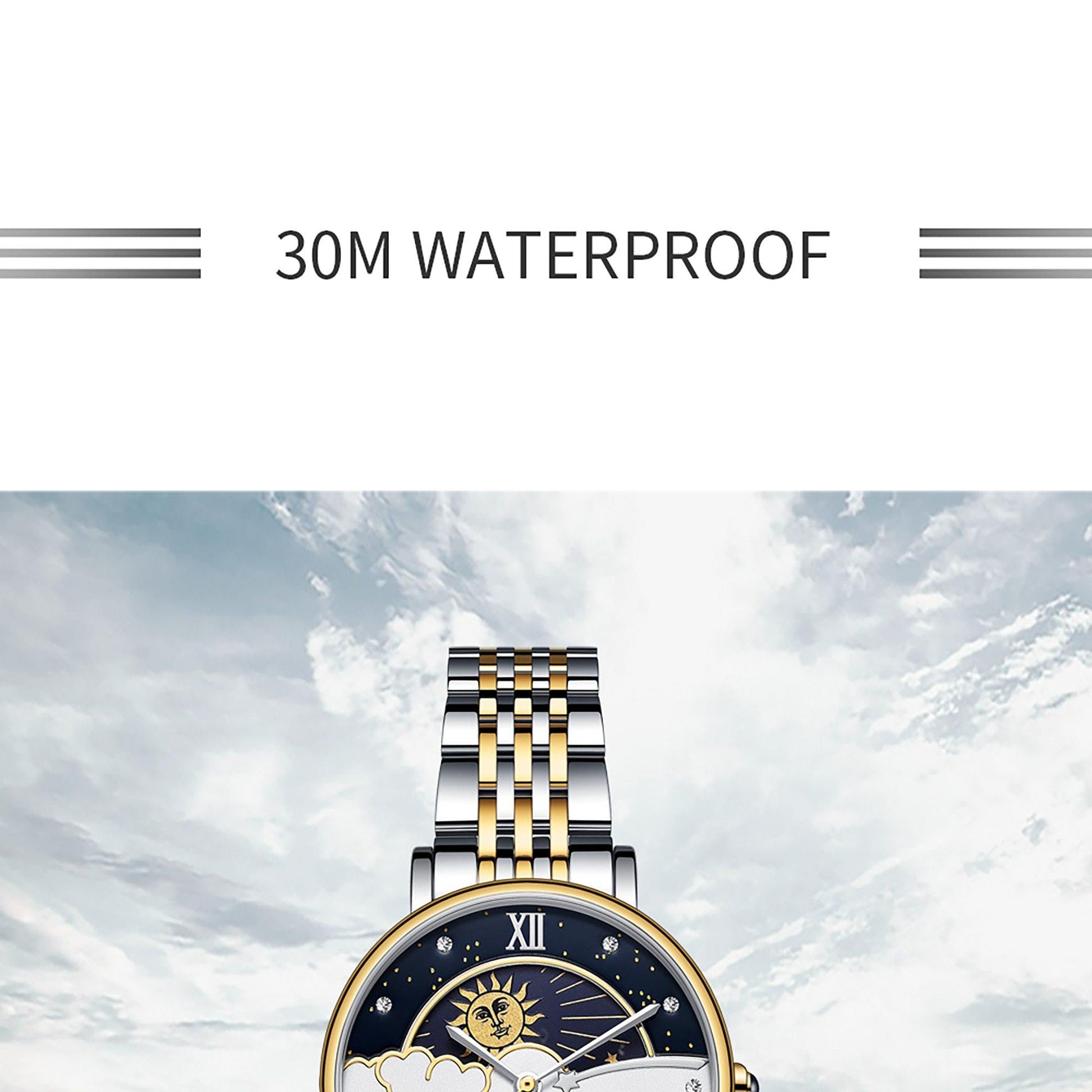 CADISEN New Women Gift Fashion Brand Quartz Wristwatch Ladies Luxury Rose Gold Watch Female Moon Phase Watch Relogio Feminino The Clothing Company Sydney