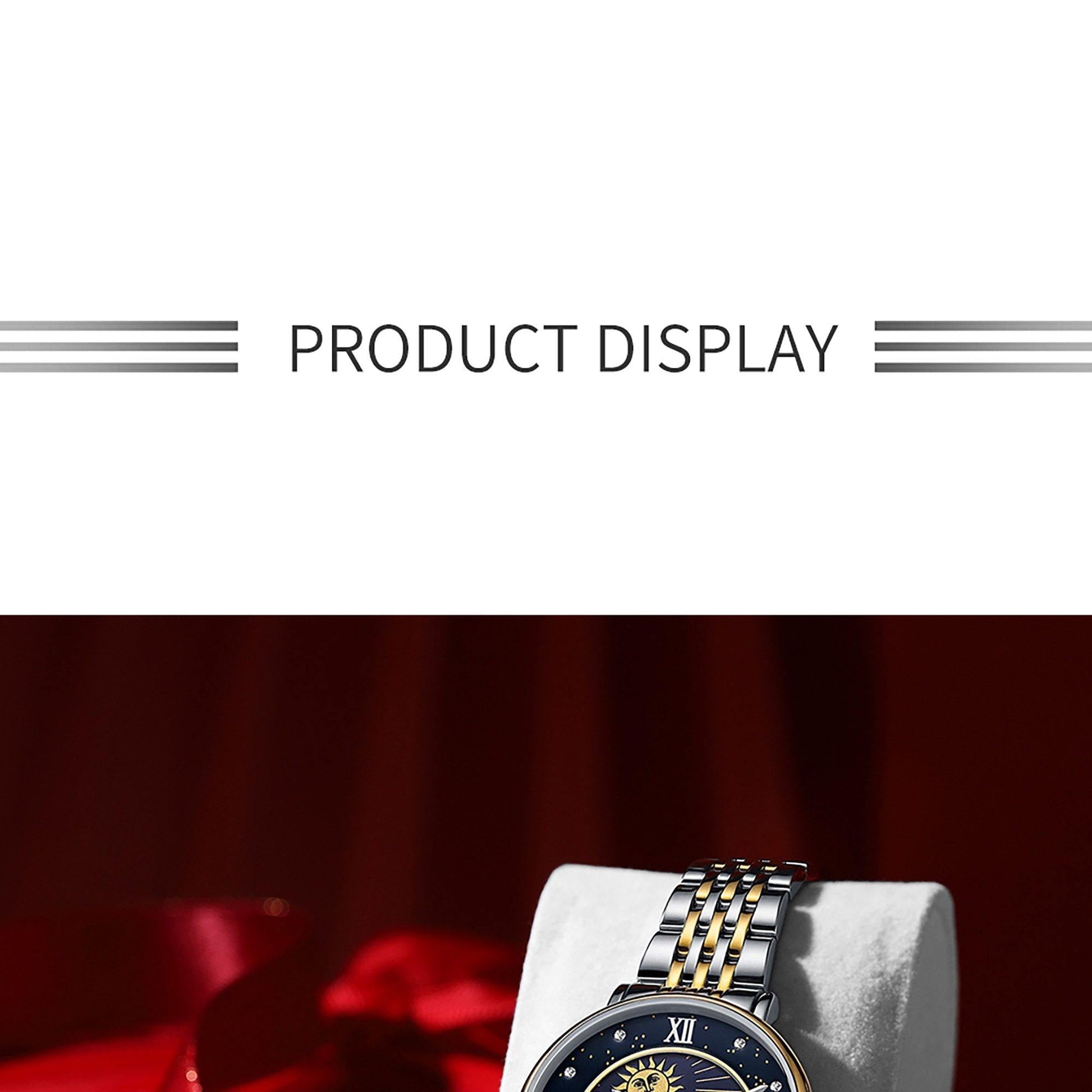 CADISEN New Women Gift Fashion Brand Quartz Wristwatch Ladies Luxury Rose Gold Watch Female Moon Phase Watch Relogio Feminino The Clothing Company Sydney