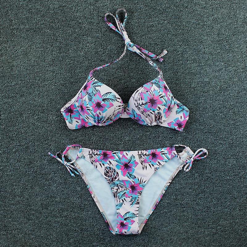 2 Piece Plus Size Floral Print Swimsuit Swimwear Low Waist Push Up Bikini Set Beachwear Brazilian Bikini Set The Clothing Company Sydney