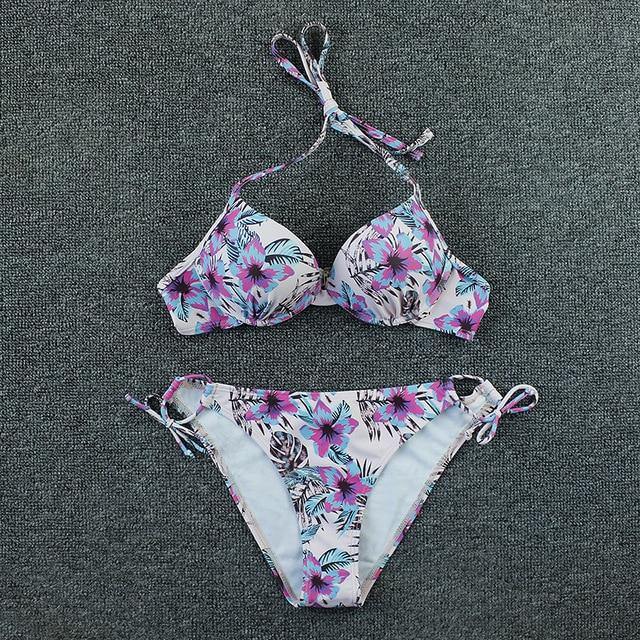 2 Piece Plus Size Floral Print Swimsuit Swimwear Low Waist Push Up Bikini Set Beachwear Brazilian Bikini Set The Clothing Company Sydney