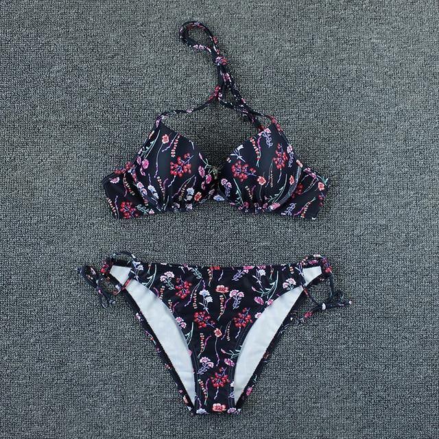 2 Piece Plus Size Floral Print Swimsuit Swimwear Low Waist Push Up Bikini Set Beachwear Brazilian Bikini Set The Clothing Company Sydney