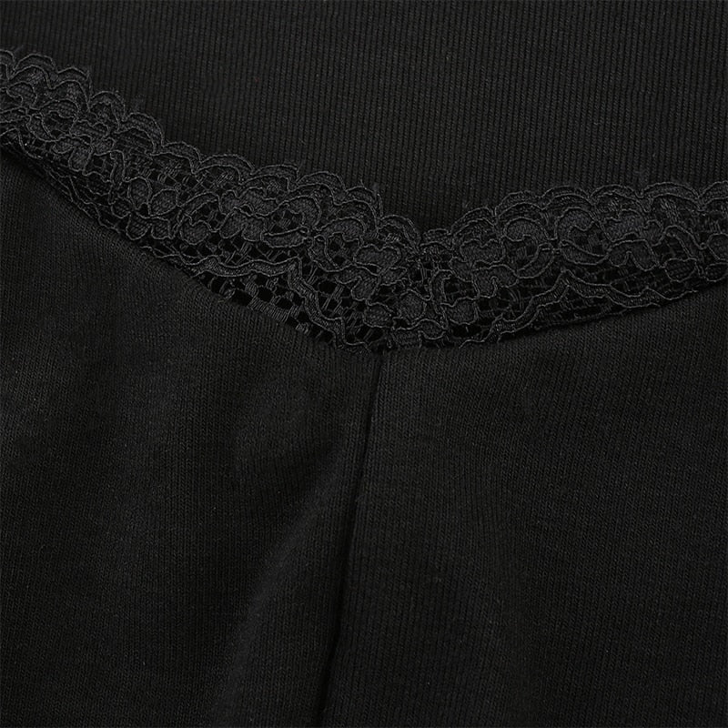 Square Neck Lace Patchwork Bodycon Black Elegant Cotton Fashion Side Split Mini Dress The Clothing Company Sydney