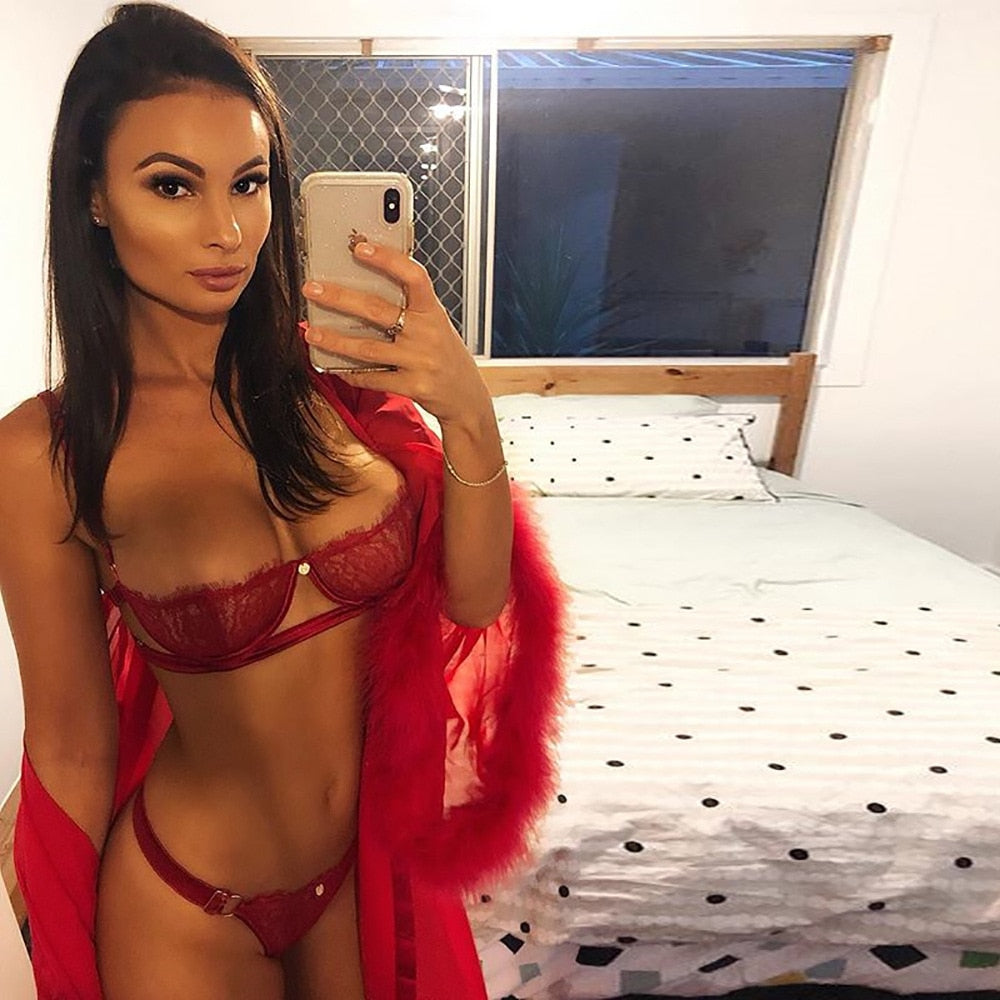 2 Piece Low Cup Transparent Bra Thong G String The Clothing Company Sydney