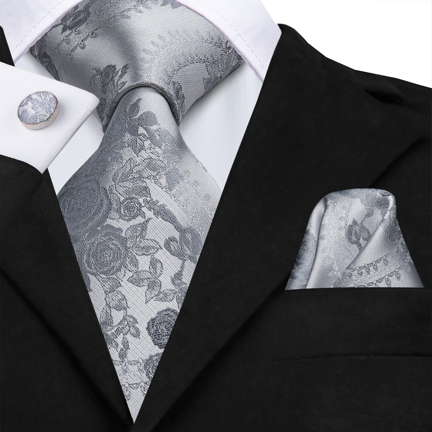 3 Piece 8.5cm Silk Men Floral Red Blue Neckties Classic Party Wedding Pocket Square Cufflinks Luxury Tie Set The Clothing Company Sydney