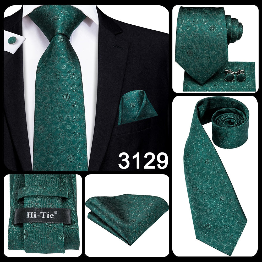 3 Piece 8.5cm Silk Men Floral Red Blue Neckties Classic Party Wedding Pocket Square Cufflinks Luxury Tie Set The Clothing Company Sydney