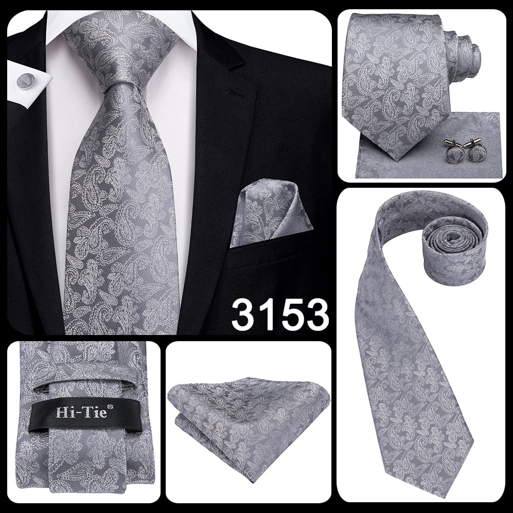 3 Piece 8.5cm Silk Men Floral Red Blue Neckties Classic Party Wedding Pocket Square Cufflinks Luxury Tie Set The Clothing Company Sydney