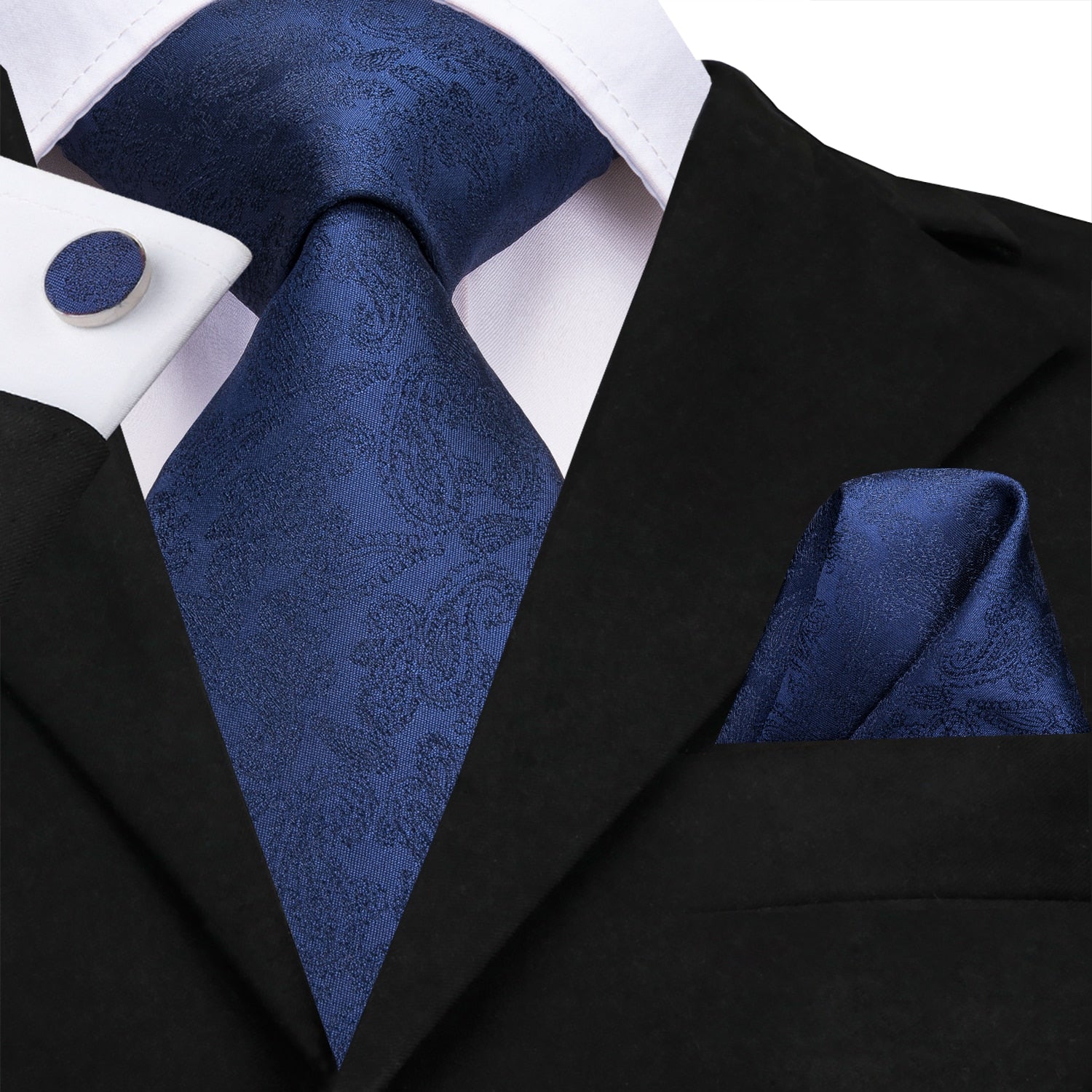 3 Piece 8.5cm Silk Men Floral Red Blue Neckties Classic Party Wedding Pocket Square Cufflinks Luxury Tie Set The Clothing Company Sydney