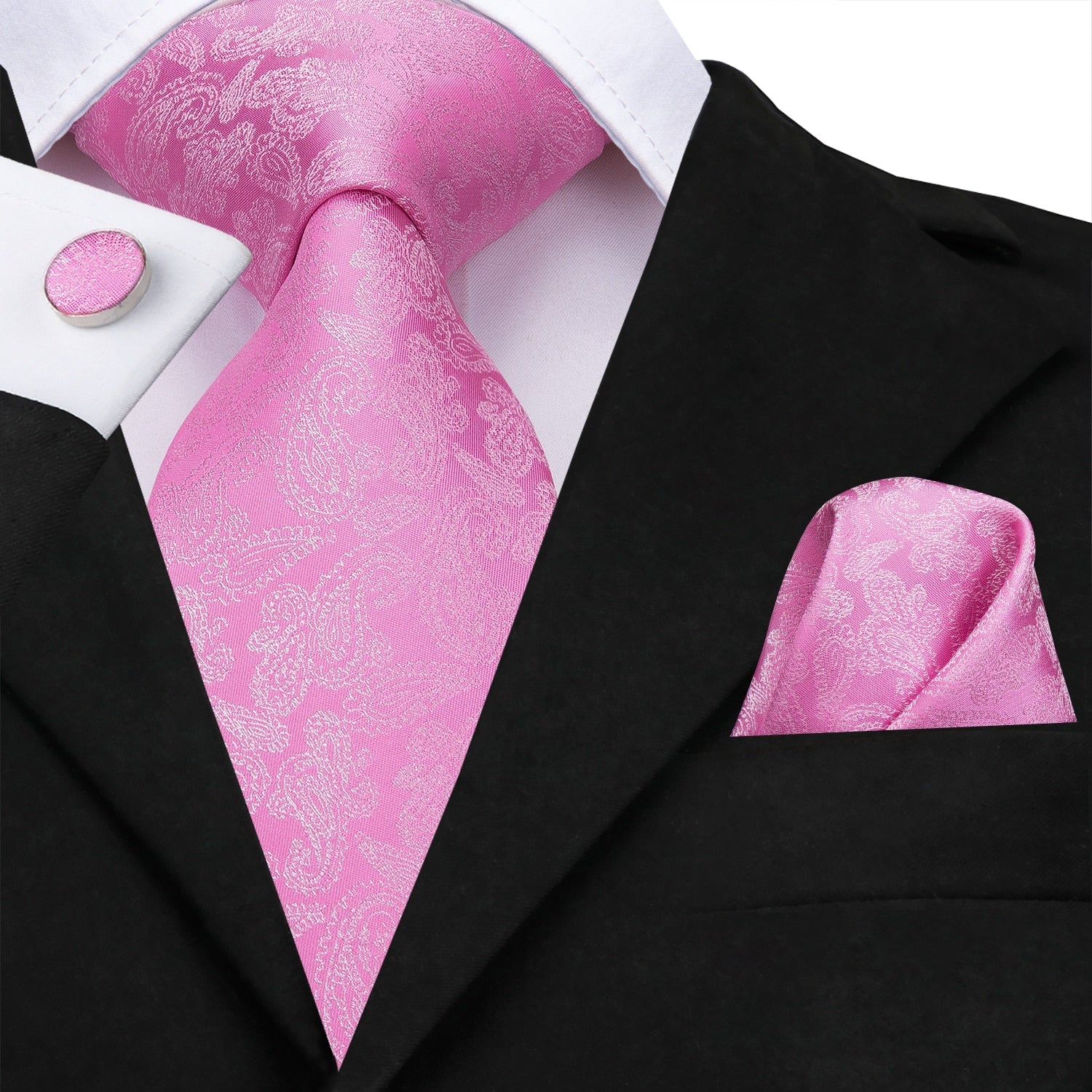 3 Piece 8.5cm Silk Men Floral Red Blue Neckties Classic Party Wedding Pocket Square Cufflinks Luxury Tie Set The Clothing Company Sydney