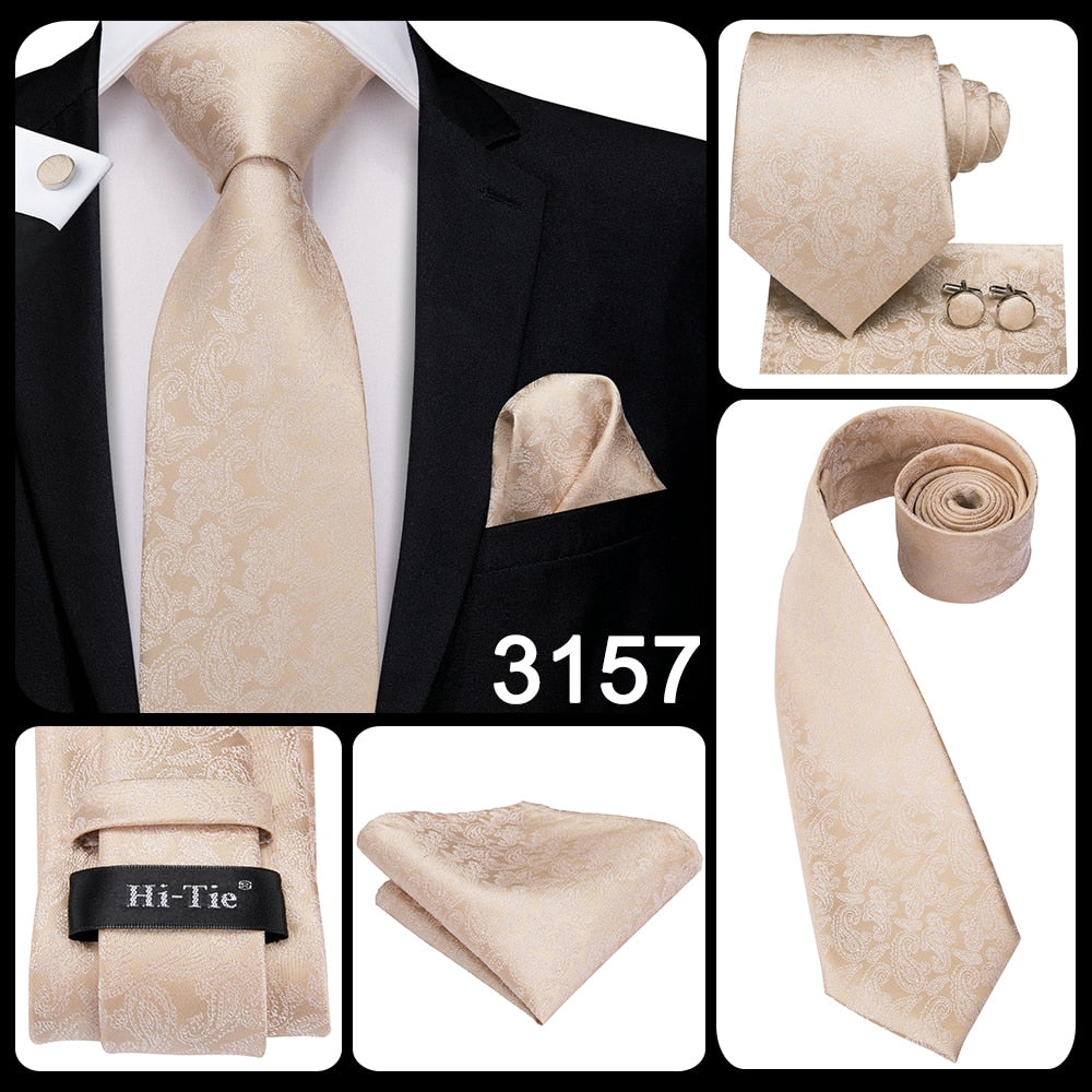 3 Piece 8.5cm Silk Men Floral Red Blue Neckties Classic Party Wedding Pocket Square Cufflinks Luxury Tie Set The Clothing Company Sydney