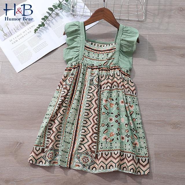 Summer Brand New Floral Lace Silk Dress Fashion Girls Round Neck Flying Sleeve Dress The Clothing Company Sydney