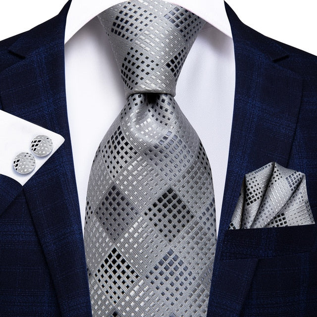 3 Piece 8.5cm Business Black Solid Paisley 100% Silk Men's Tie Neck Strip Tie Formal Luxury Wedding Neckties Set The Clothing Company Sydney