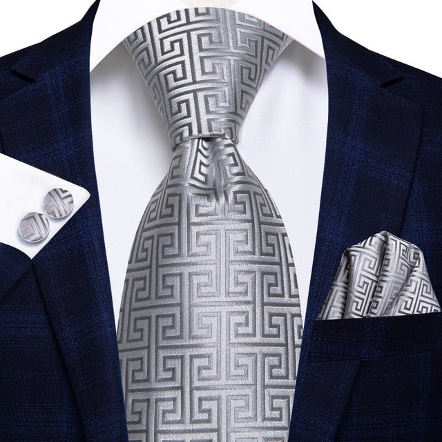 3 Piece 8.5cm Business Black Solid Paisley 100% Silk Men's Tie Neck Strip Tie Formal Luxury Wedding Neckties Set The Clothing Company Sydney