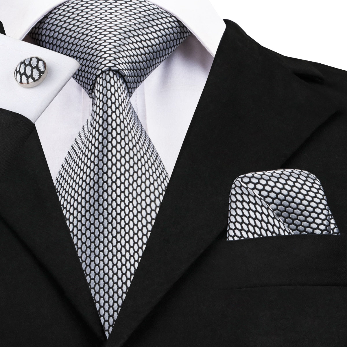 3 Piece 8.5cm Business Black Solid Paisley 100% Silk Men's Tie Neck Strip Tie Formal Luxury Wedding Neckties Set The Clothing Company Sydney