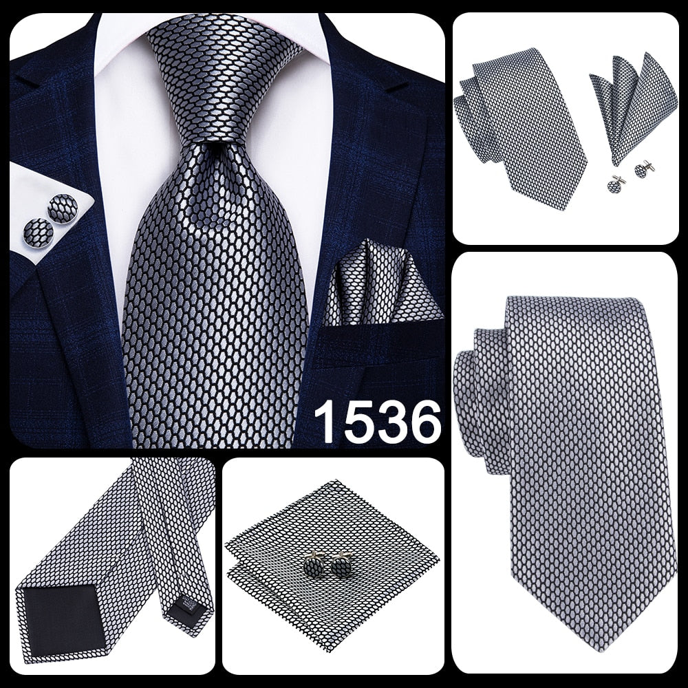 3 Piece 8.5cm Business Black Solid Paisley 100% Silk Men's Tie Neck Strip Tie Formal Luxury Wedding Neckties Set The Clothing Company Sydney