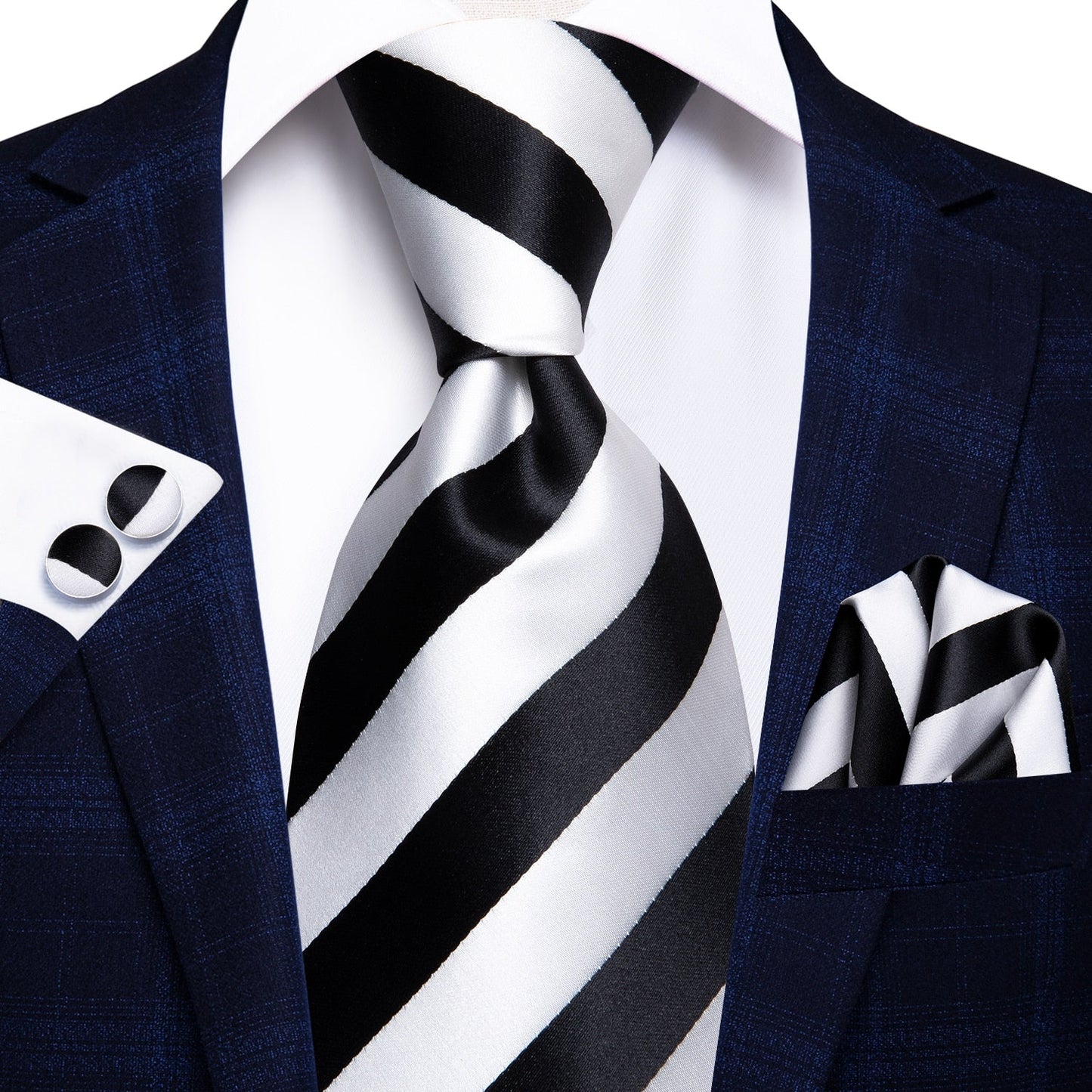3 Piece 8.5cm Business Black Solid Paisley 100% Silk Men's Tie Neck Strip Tie Formal Luxury Wedding Neckties Set The Clothing Company Sydney
