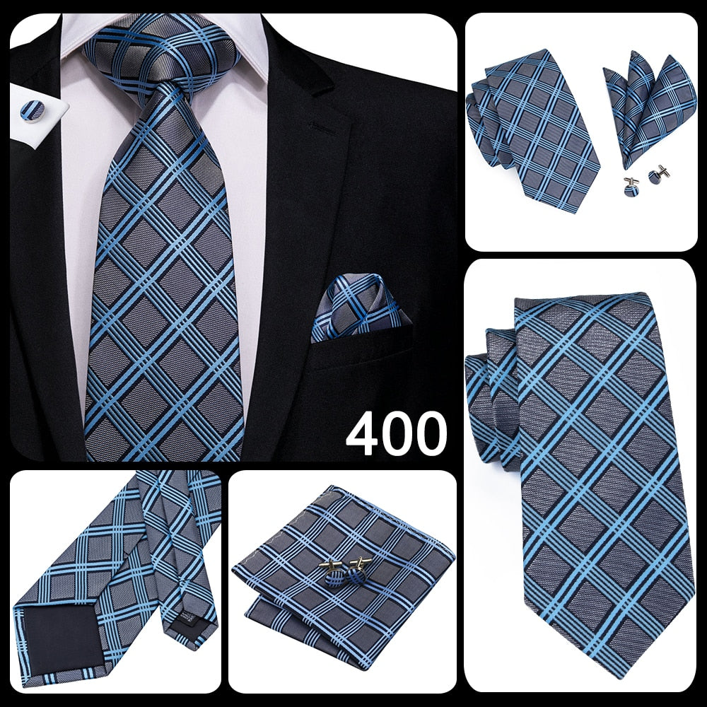 3 Piece 8.5cm Business Black Solid Paisley 100% Silk Men's Tie Neck Strip Tie Formal Luxury Wedding Neckties Set The Clothing Company Sydney