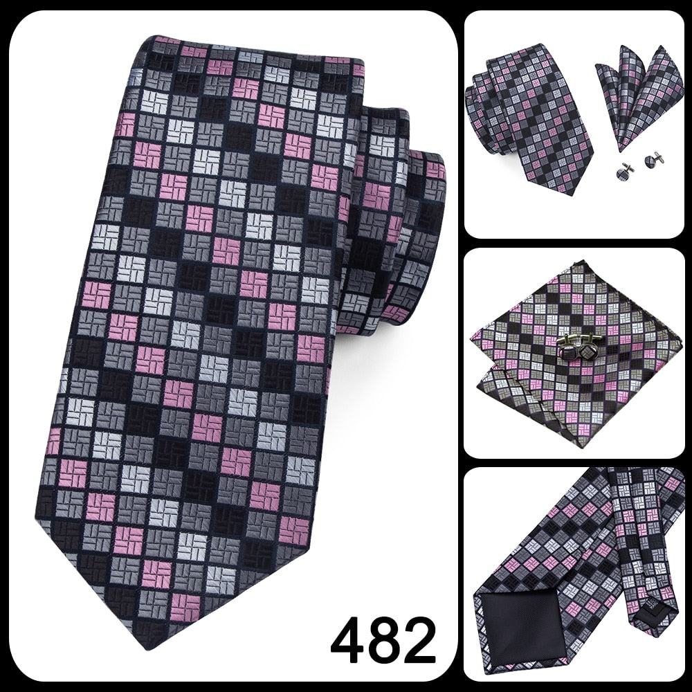 3 Piece 8.5cm Business Black Solid Paisley 100% Silk Men's Tie Neck Strip Tie Formal Luxury Wedding Neckties Set The Clothing Company Sydney