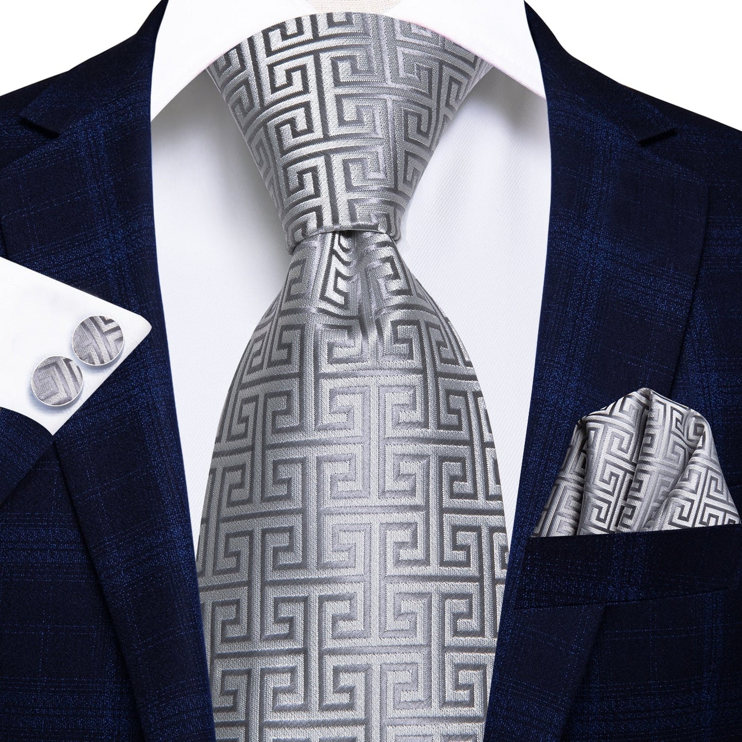 3 Piece 8.5cm Business Black Solid Paisley 100% Silk Men's Tie Neck Strip Tie Formal Luxury Wedding Neckties Set The Clothing Company Sydney