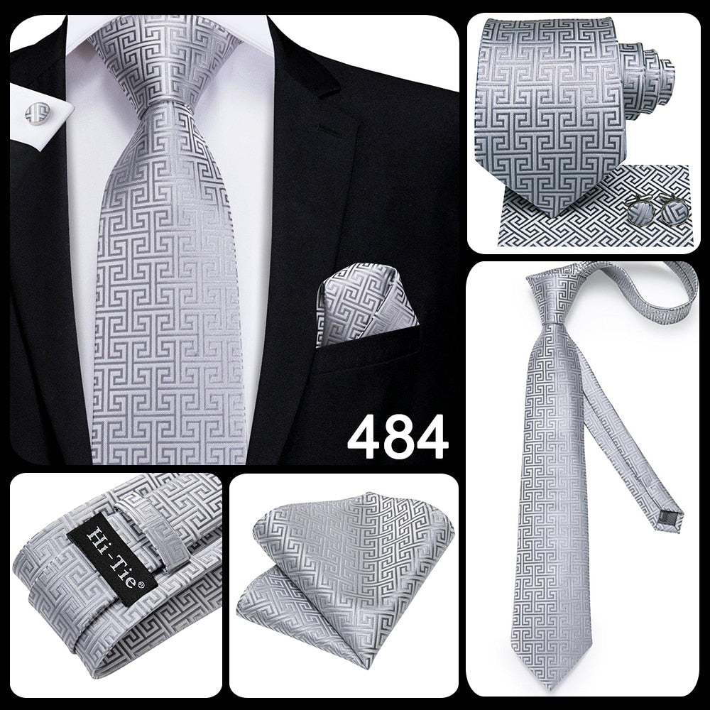 3 Piece 8.5cm Business Black Solid Paisley 100% Silk Men's Tie Neck Strip Tie Formal Luxury Wedding Neckties Set The Clothing Company Sydney