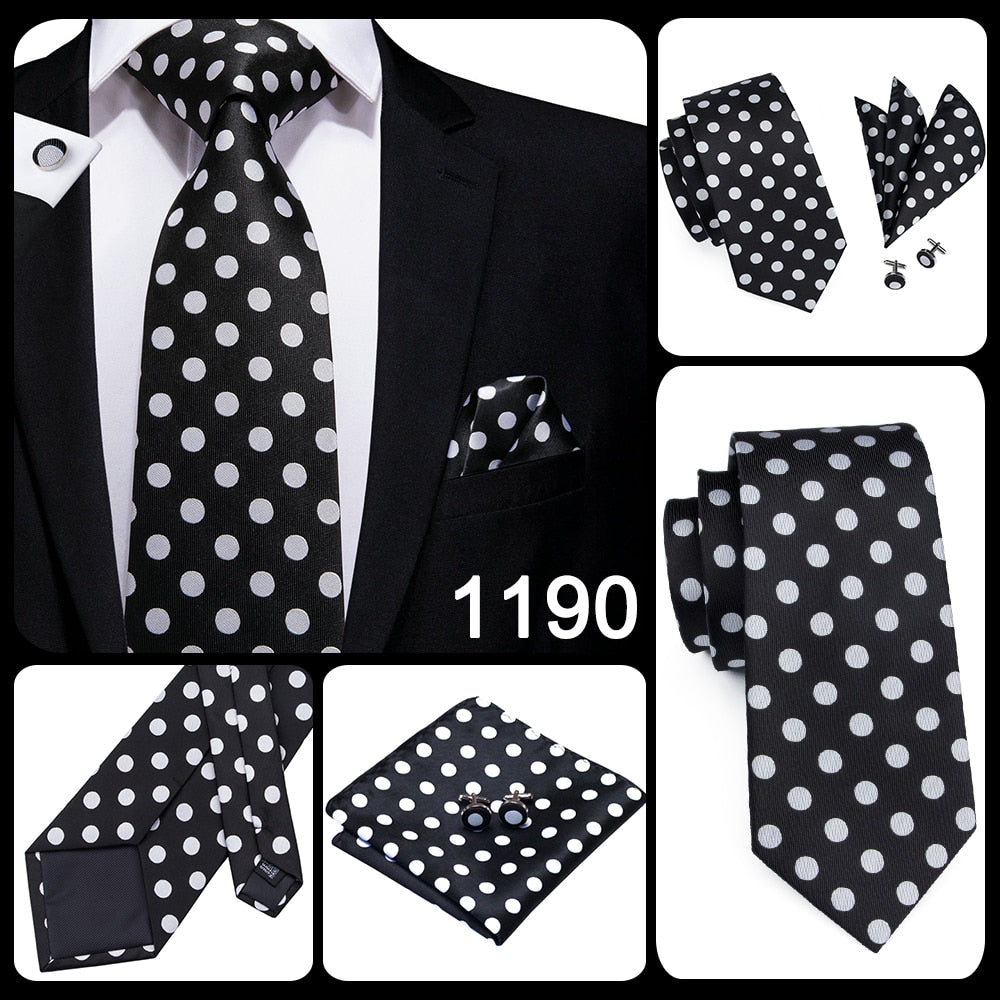 3 Piece 8.5cm Business Black Solid Paisley 100% Silk Men's Tie Neck Strip Tie Formal Luxury Wedding Neckties Set The Clothing Company Sydney