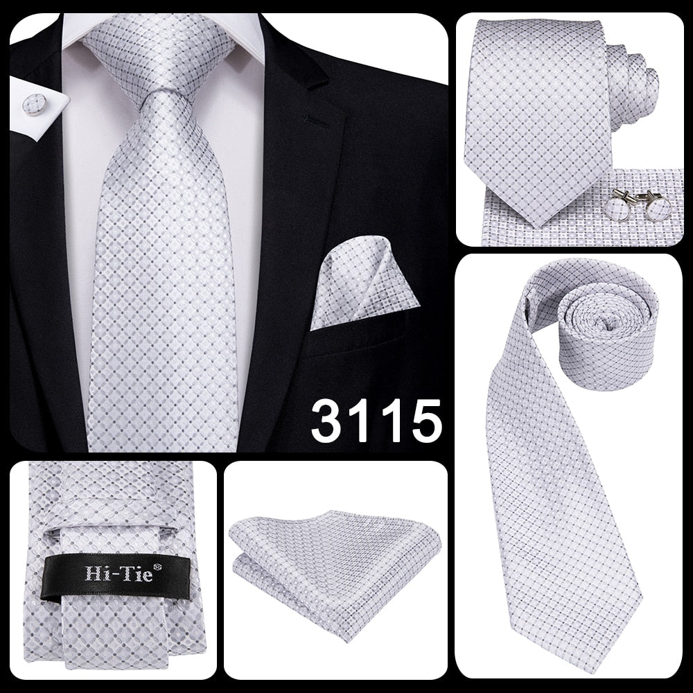 3 Piece 8.5cm Business Black Solid Paisley 100% Silk Men's Tie Neck Strip Tie Formal Luxury Wedding Neckties Set The Clothing Company Sydney