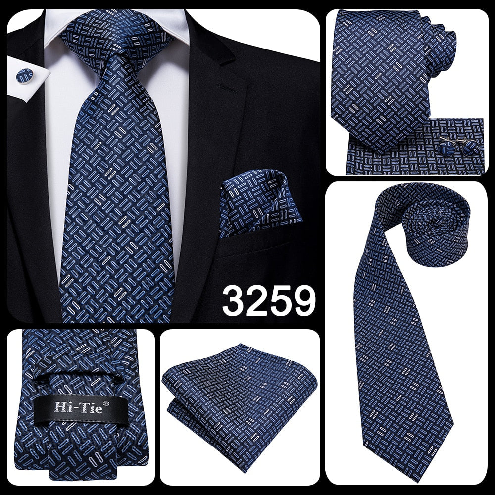 3 Piece 8.5cm Business Black Solid Paisley 100% Silk Men's Tie Neck Strip Tie Formal Luxury Wedding Neckties Set The Clothing Company Sydney