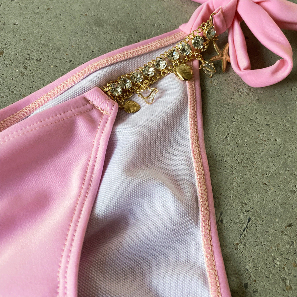 2 Piece Crystal Swimwear Metal Chain Swimsuit Bathing Suit Push Up Bikini The Clothing Company Sydney