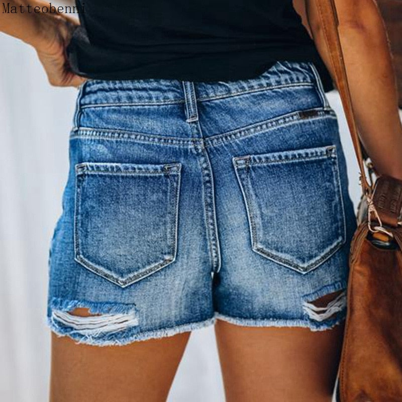 Summer High Waist Jeans Ripped Hole Jeans Short Push Up Casual Slim Denim Shorts The Clothing Company Sydney