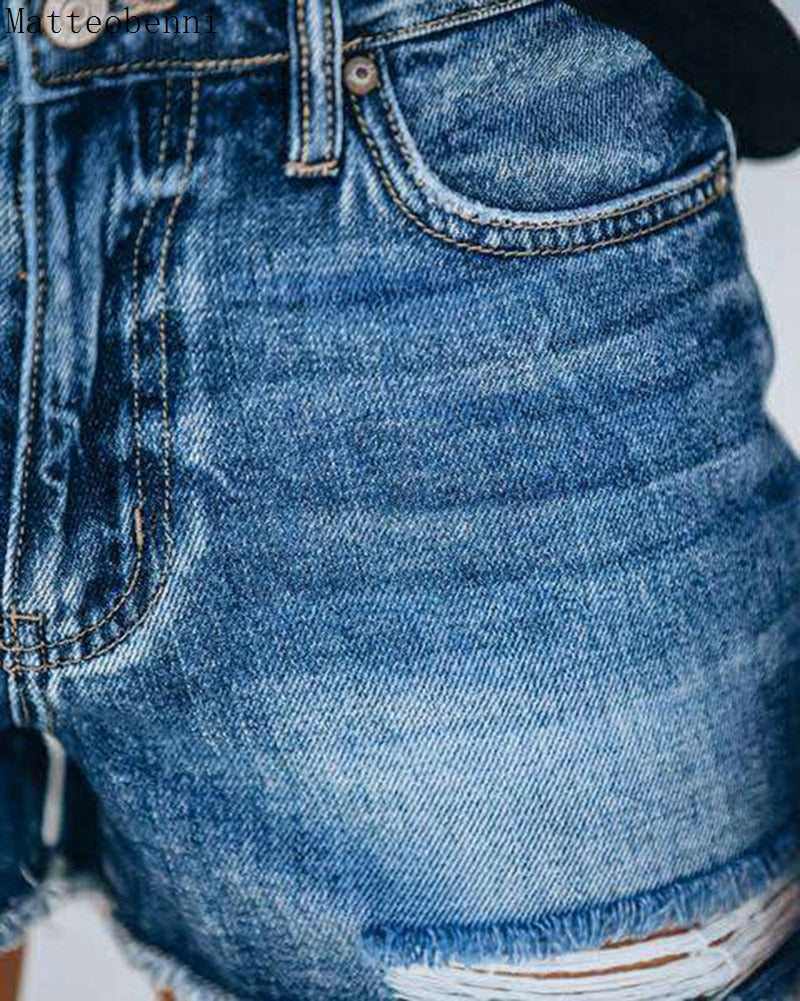 Summer High Waist Jeans Ripped Hole Jeans Short Push Up Casual Slim Denim Shorts The Clothing Company Sydney