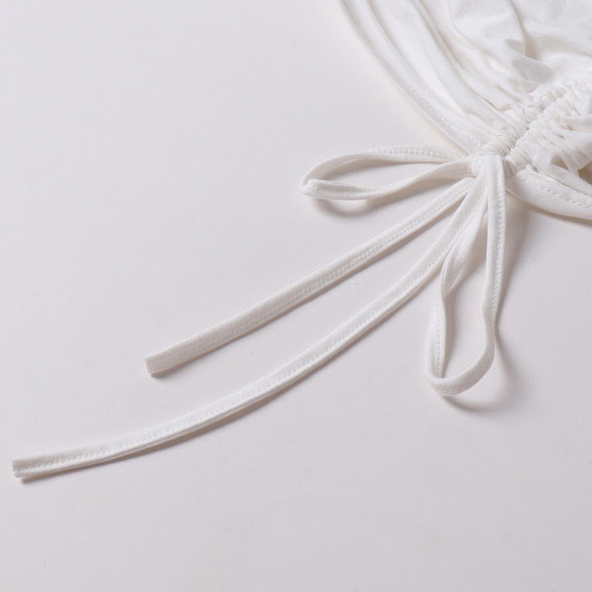 Tie Dye Print Tops Tee Bandage Long Sleeve Sexy Streetwear Summer Clothes Drawstring Slim T Shirt The Clothing Company Sydney