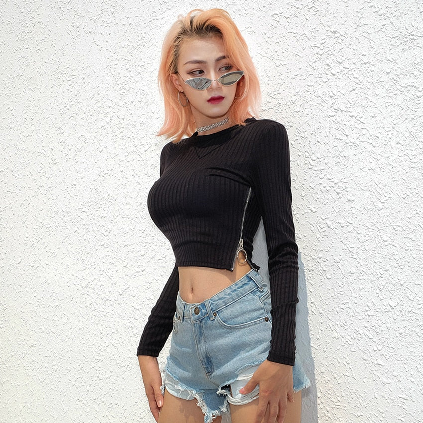 Tie Dye Print Tops Tee Bandage Long Sleeve Sexy Streetwear Summer Clothes Drawstring Slim T Shirt The Clothing Company Sydney