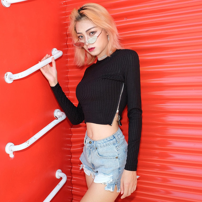 Tie Dye Print Tops Tee Bandage Long Sleeve Sexy Streetwear Summer Clothes Drawstring Slim T Shirt The Clothing Company Sydney