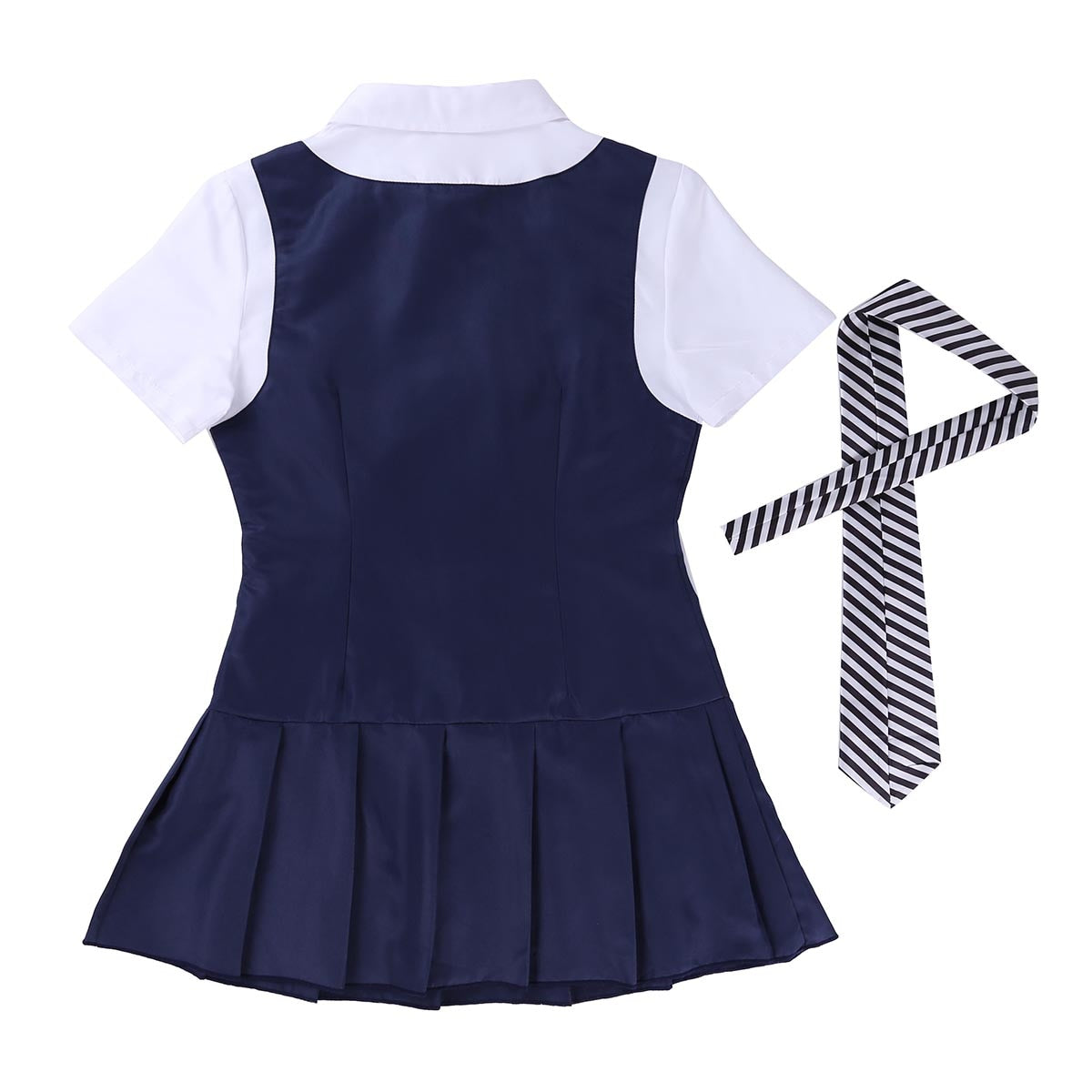 Adult Halloween Party Cosplay Schoolgirl Student Costumes Uniform Female Short Sleeve Fancy Shirt Dress with Necktie The Clothing Company Sydney