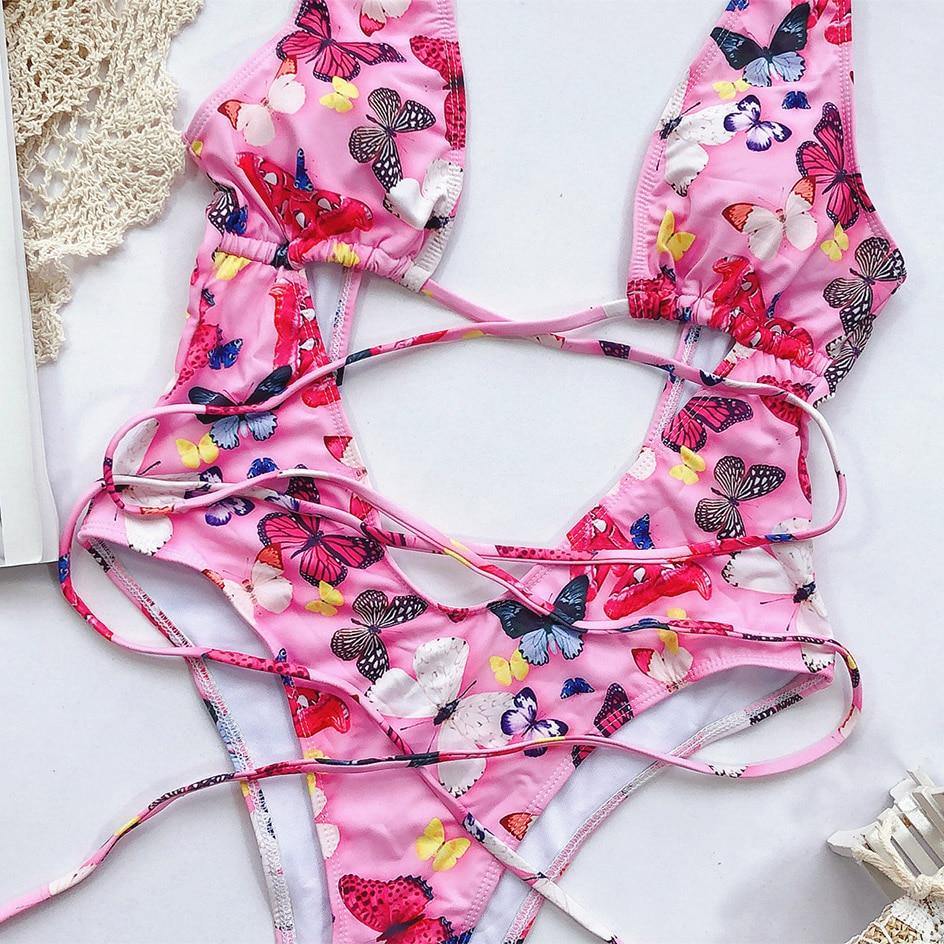 Snake Print Swimsuit One Piece Swimwear Leopard Bathing Suit Woman Bandage Swimming Wear Monokini The Clothing Company Sydney