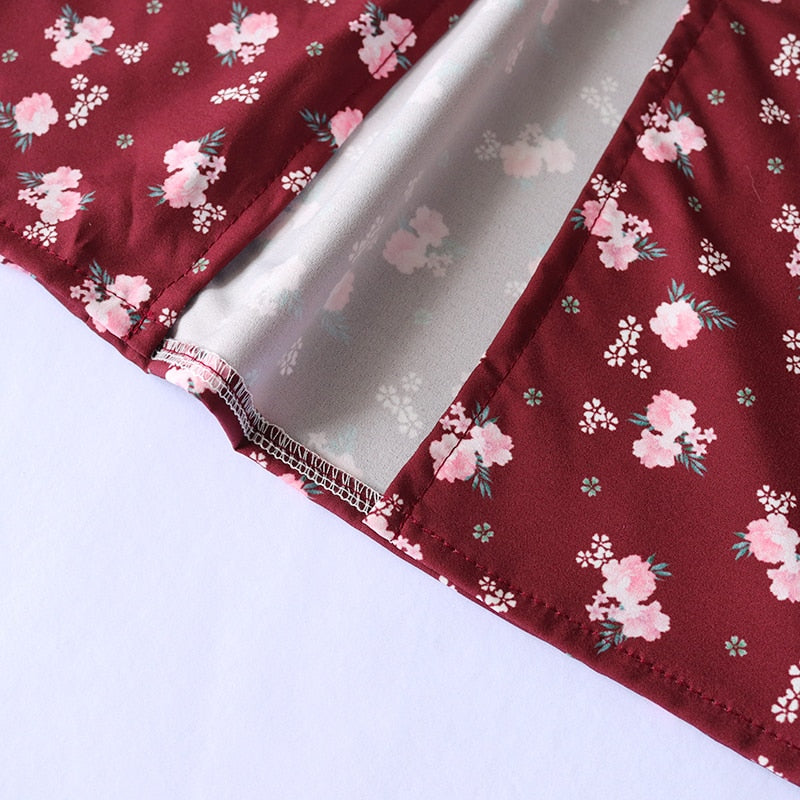 Wine Floral Dress Women Prairie Chic Spaghetti Strap Backless Chest Draped Lace Up Side Split Sexy Long Dress The Clothing Company Sydney