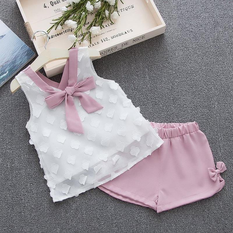 Baby Girl Clothes Summer Children's Girls' Clothing Kids Bay Clothes Toddler Chiffon bowknot coat+Pants Set The Clothing Company Sydney