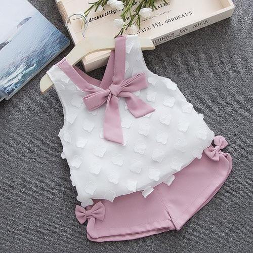 Baby Girl Clothes Summer Children's Girls' Clothing Kids Bay Clothes Toddler Chiffon bowknot coat+Pants Set The Clothing Company Sydney