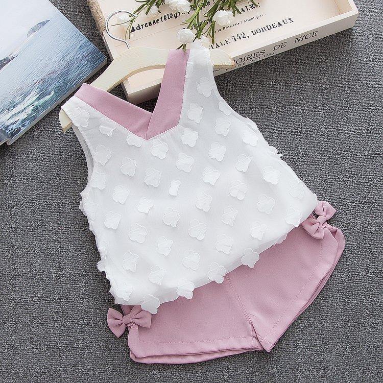 Baby Girl Clothes Summer Children's Girls' Clothing Kids Bay Clothes Toddler Chiffon bowknot coat+Pants Set The Clothing Company Sydney