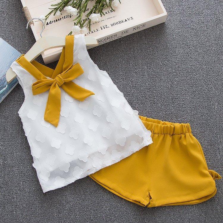 Baby Girl Clothes Summer Children's Girls' Clothing Kids Bay Clothes Toddler Chiffon bowknot coat+Pants Set The Clothing Company Sydney
