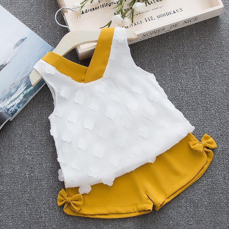 Baby Girl Clothes Summer Children's Girls' Clothing Kids Bay Clothes Toddler Chiffon bowknot coat+Pants Set The Clothing Company Sydney