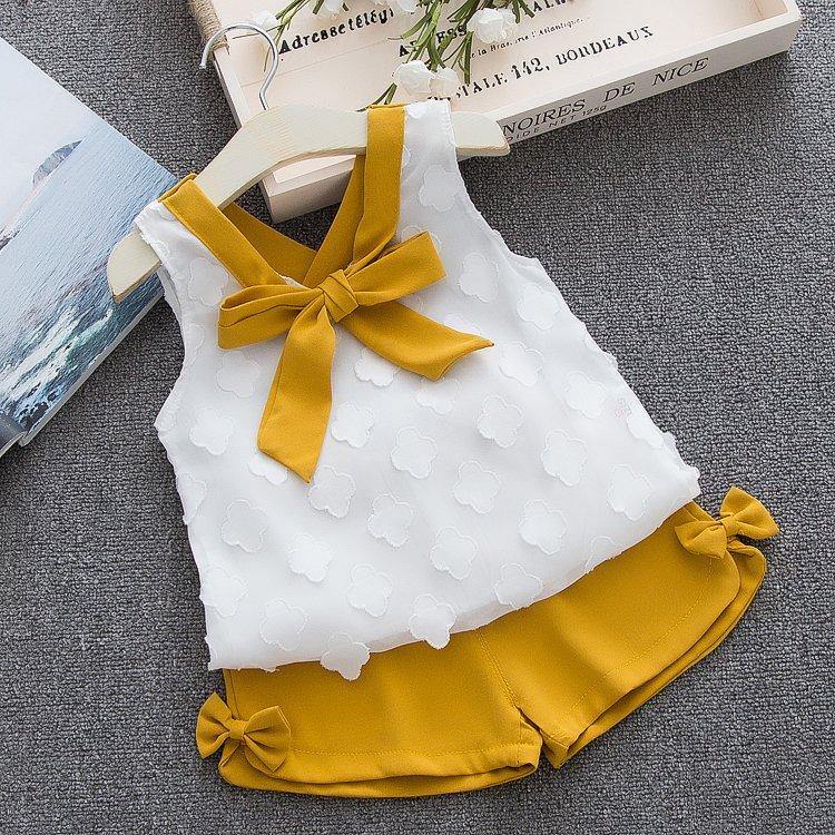 Baby Girl Clothes Summer Children's Girls' Clothing Kids Bay Clothes Toddler Chiffon bowknot coat+Pants Set The Clothing Company Sydney