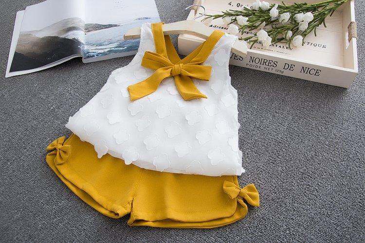 Baby Girl Clothes Summer Children's Girls' Clothing Kids Bay Clothes Toddler Chiffon bowknot coat+Pants Set The Clothing Company Sydney