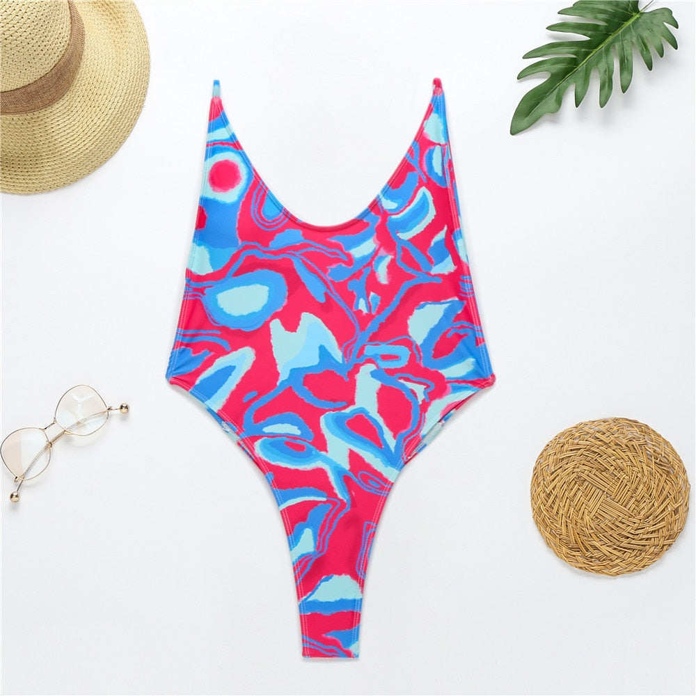 High Leg cut One Piece Swimsuit Thong Swimwear Trikini Backless Monokini Brazilian Bathing Suit The Clothing Company Sydney