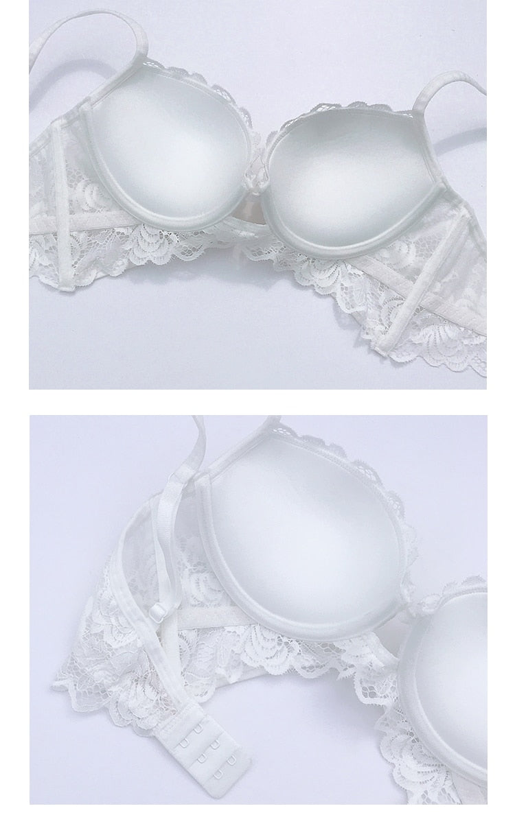 2 Piece Push Up Bra Deep V Brassiere Thick Cotton Women Underwear Lace Embroidered Lingerie Set The Clothing Company Sydney