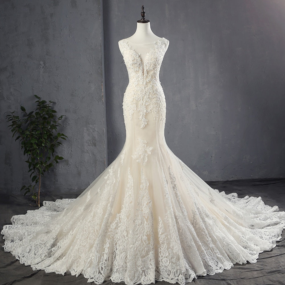 Appliques Tulle Mermaid Luxury Wedding Dress The Clothing Company Sydney