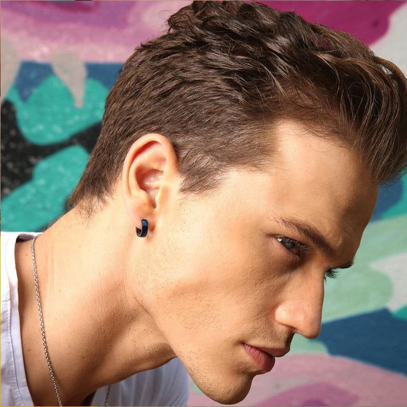 Rock Punk Huggie Earrings Stainless Steel Unique Small Hoop Earrings For Men Boho Jewelry The Clothing Company Sydney