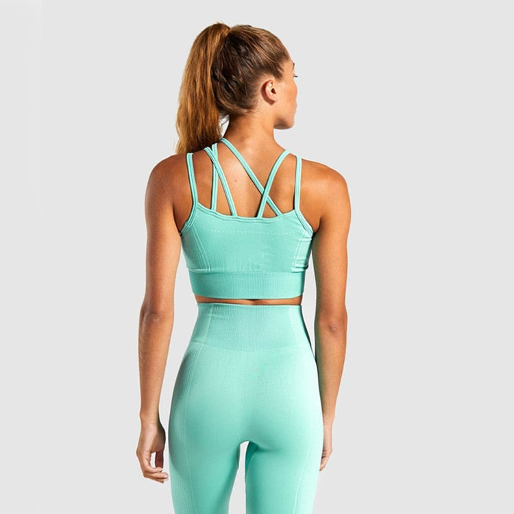 2 Piece Seamless Sports Bras Fitness Shorts Yoga Set Gym Breathable Stretch Sports Suit Running Training Wear The Clothing Company Sydney