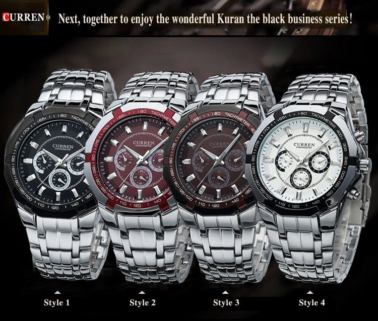 Luxury Casual Military Quartz Sports Wristwatch Full Steel Water Resistant Men's Watch The Clothing Company Sydney